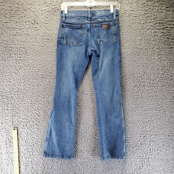 Wrangler Jeans Womens Size 12 Blue Slim Boot Retro Stretch Denim Casual - Picture 1 of 12